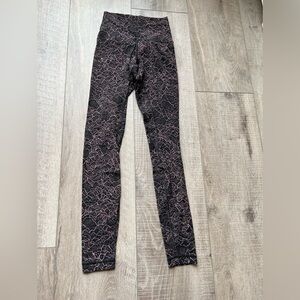 Lululemon Align Pant *Full Length 28" in Lacescape Spanish Rose Black